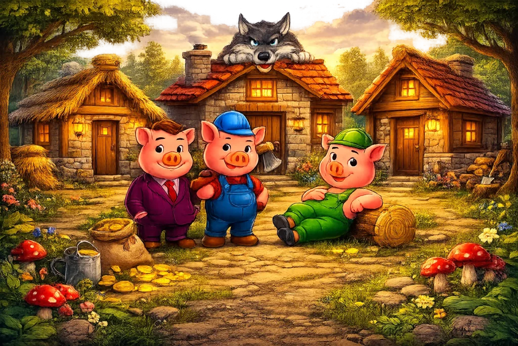 Wolf and piggy